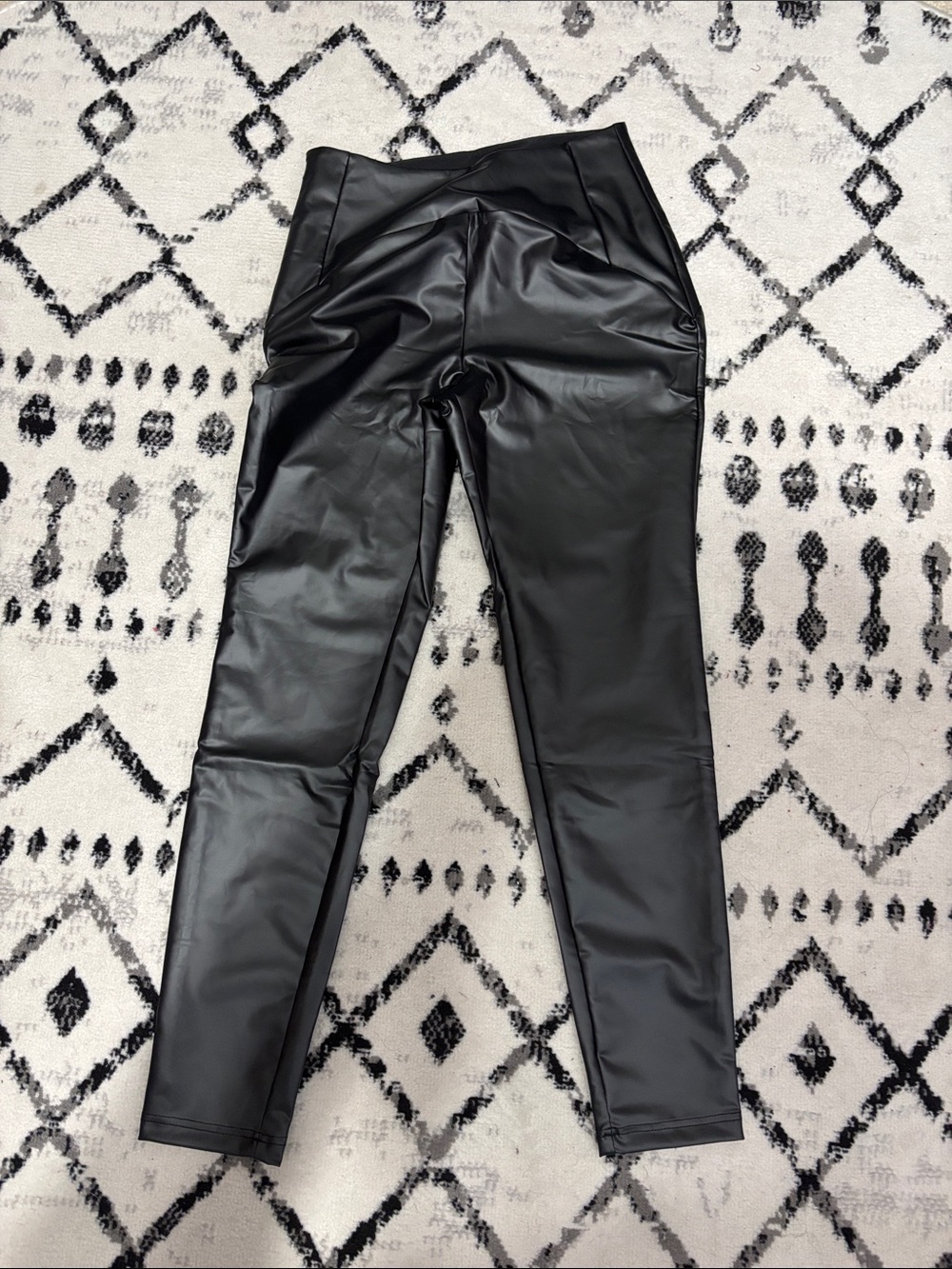Black Faux Leather Pants